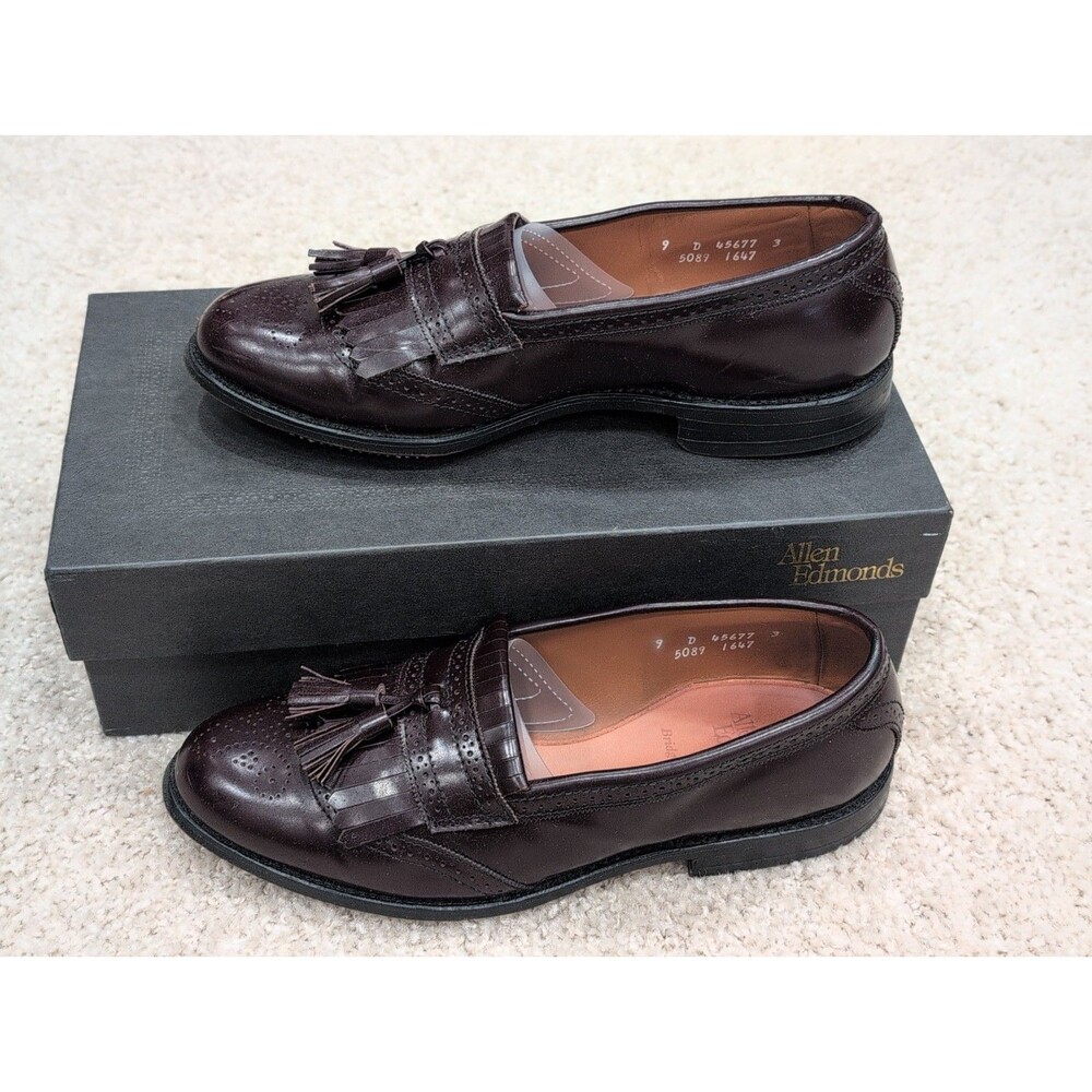 Allen Edmonds Bridgeton 5089 Burgundy Tassel Loafers Men's Size 9 D Made in USA